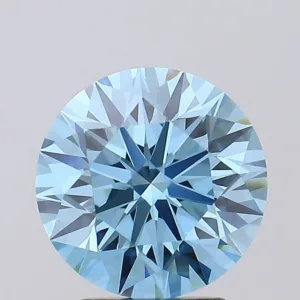 3.03 Carat Round Fancy Vivid Blue VS1 Lab Diamond