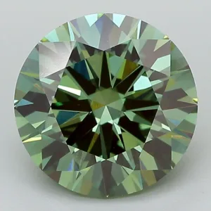 3.03 Carat Round Fancy Vivid Green VS1 Lab Diamond