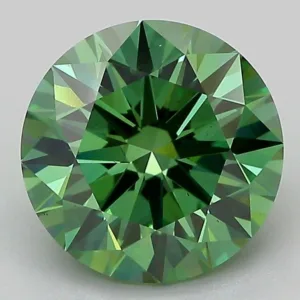 3.04 Carat Round Fancy Vivid Green VS2 Lab Diamond