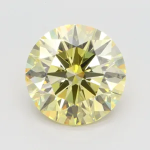 3.05 Carat Round Fancy Intense Yellow VVS2 Lab Diamond