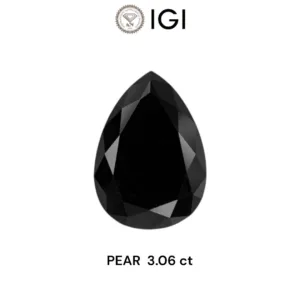 3.06 Carat Pear Black Natural Diamond
