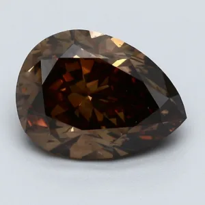 3.07 Carat Pear Fancy Dark Orange SI1 Natural Diamond