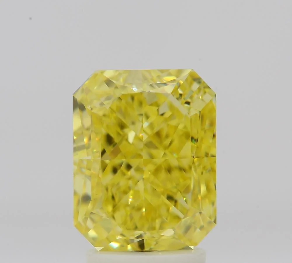 3.07 Carat Radiant Fancy Vivid Yellow VS2 Natural Diamond 1 3.07 Carat Radiant Fancy Vivid Yellow VS2 Natural Diamond