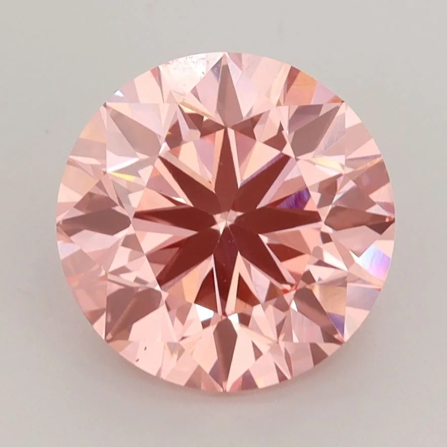 3.08 Carat Round Fancy Vivid Pink VS1 Lab Diamond 1 3.08 Carat Round Fancy Vivid Pink VS1 Lab Diamond