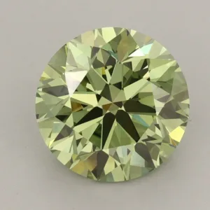 3.1 Carat Round Fancy Vivid Green VVS2 Lab Diamond
