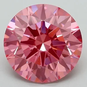 3.1 Carat Round Fancy Vivid Pink VS2 Lab Diamond