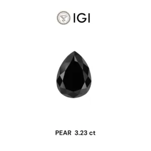 3.23 Carat Pear Black Natural Diamond