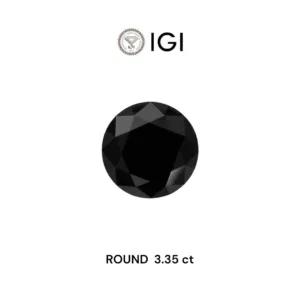 3.35 Carat Round Fancy Black Natural Diamond