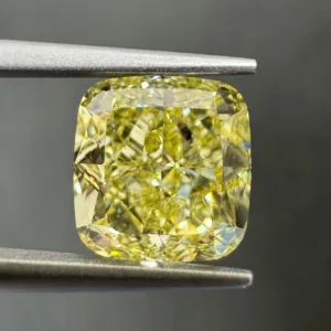 3.52 Carat Cushion Modified Fancy Yellow VS2 Natural Diamond