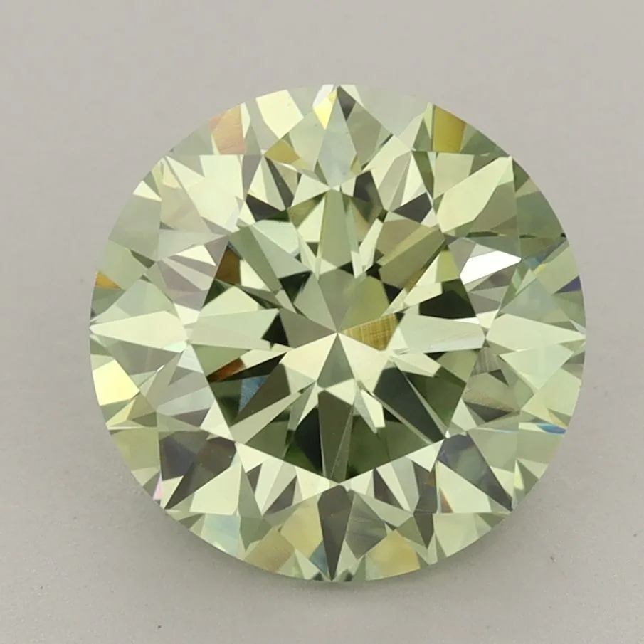 3.67 Carat Round Fancy Vivid Green VVS2 Lab Diamond 1 3.67 Carat Round Fancy Vivid Green VVS2 Lab Diamond