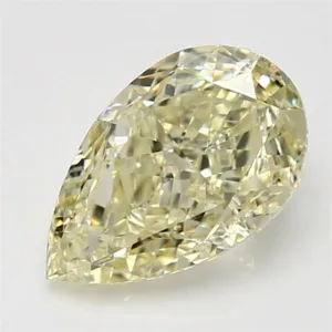 3.77 Carat Pear Fancy Light Yellow VS1 Natural Diamond