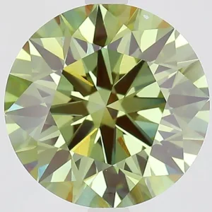4.09 Carat Round Fancy Vivid Green VS1 Lab Diamond