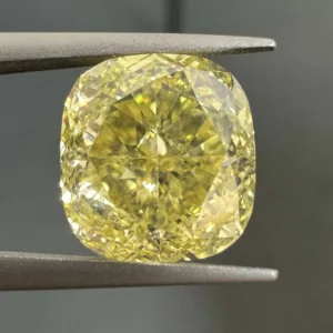 4.21 Carat Cushion Brilliant Fancy Intense Yellow VS1 Natural Diamond