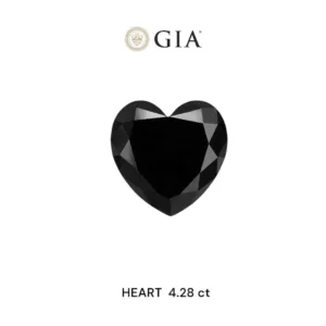 4.28 Carat Heart Black Natural Diamond