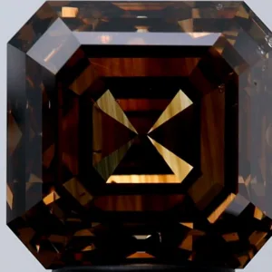 5.02 Carat Square Emerald Fancy Dark Brown SI2 Natural Diamond