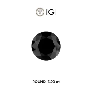 7.2 Carat Round Fancy Black Natural Diamond