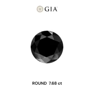 7.68 Carat Round Fancy Black Natural Diamond