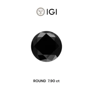 7.9 Carat Round Fancy Black Natural Diamond