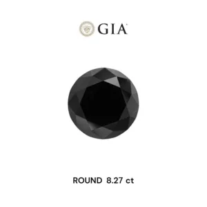 8.27 Carat Round Fancy Black VVS2 Natural Diamond