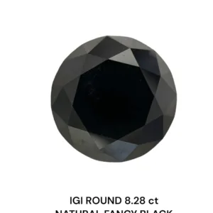 8.28 Carat Round Fancy Black Natural Diamond
