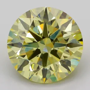 8.59 Carat Round Fancy Intense Yellow VS2 Lab Diamond