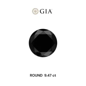 9.47 Carat Round Fancy Black VVS2 Natural Diamond
