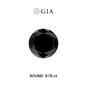 9.79 Carat Round Fancy Black VVS2 Natural Diamond