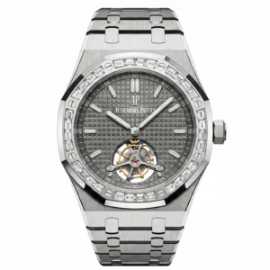 Audemars Piguet AP 26516PT.ZZ.1220PT.01 Platinum Grey Dial Tourbillon Baguette Bezel Full Set Complete