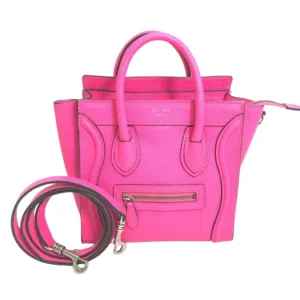 Celine Luggage Nano Handbags Pink