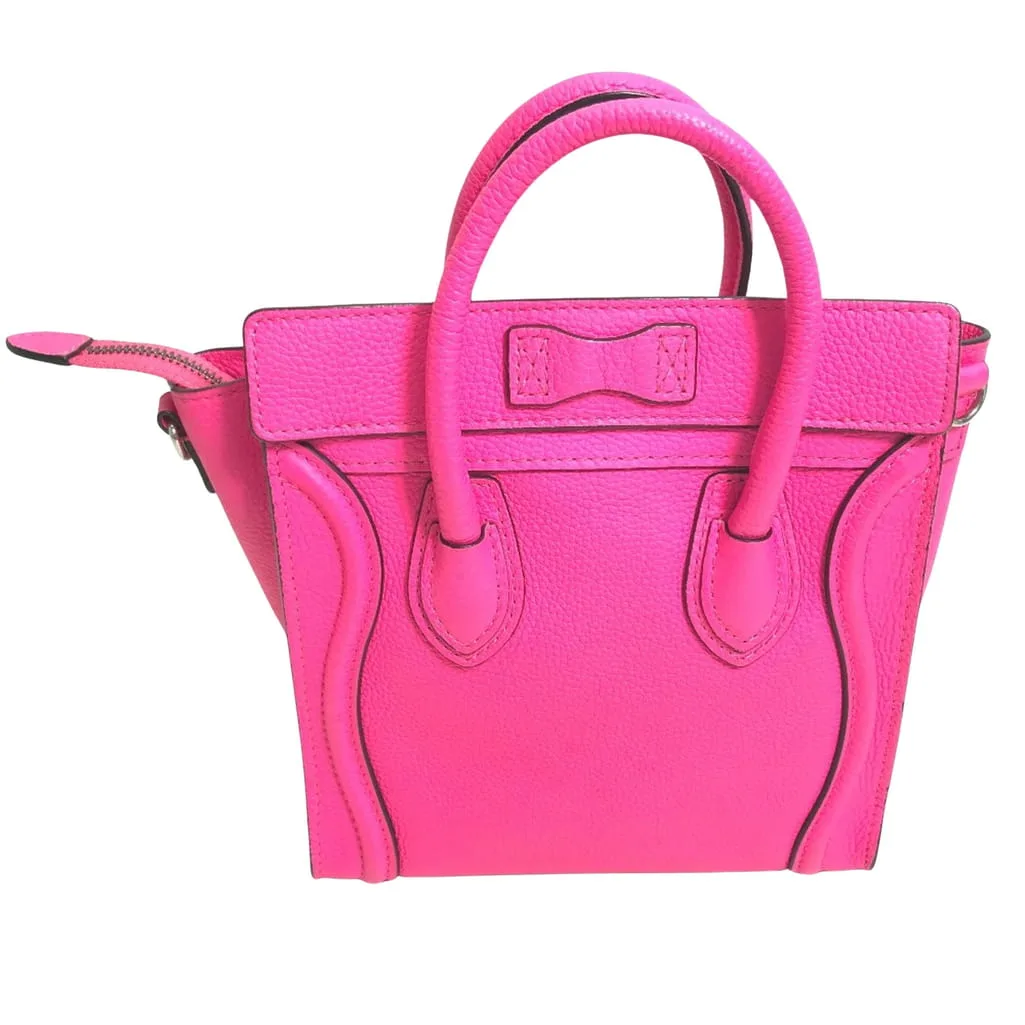 Celine Luggage Nano Handbags Pink