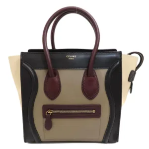 Celine Luggage Phantom Pony Hair Calfskin Handbags Beige Black Bordeaux