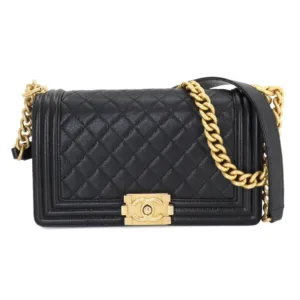 Chanel Boy Bag Black Gold Hardware