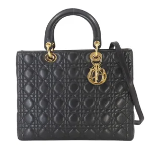 Christian Dior Lady Dior Bag Large Black Cannage Lambskin