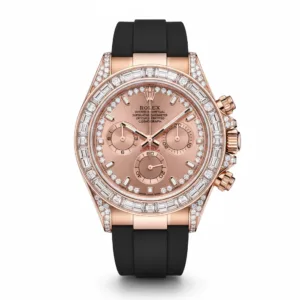 Rolex 126535TBR Rose Gold Sundust Dial Baguette BezelHour Markers Pre Owned Complete 2025 $129k