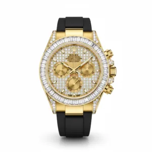Rolex Cosmograph Daytona 126538TBR Yellow Gold Champagne Diamond Dial Baguette Bezel Oysterflex Complete (2024)