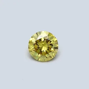 0.16 Carat Round Fancy Vivid Yellow SI2 Natural Diamond