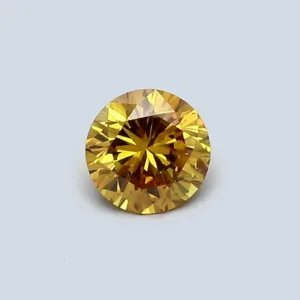 0.29 Carat Round Fancy Vivid Orange Yellow SI2 Natural Diamond