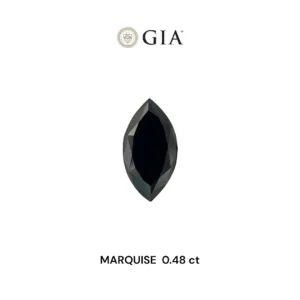 0.48 Carat Marquise Fancy Black VVS2 Natural Diamond