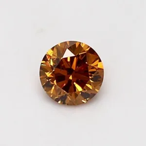 0.48 Carat Round Fancy Deep Orange SI2 Natural Diamond