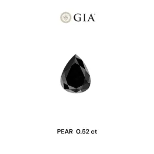 0.52 Carat Pear Fancy Black VVS2 Natural Diamond
