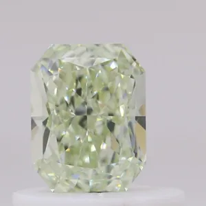 0.56 Carat Radiant Fancy Yellow Green VVS2 Natural Diamond