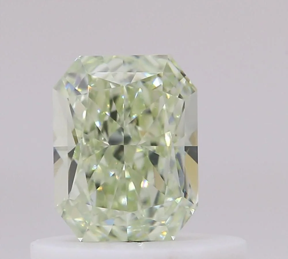 0.56 Carat Radiant Fancy Yellow Green VVS2 Natural Diamond 1 0.56 Carat Radiant Fancy Yellow Green VVS2 Natural Diamond