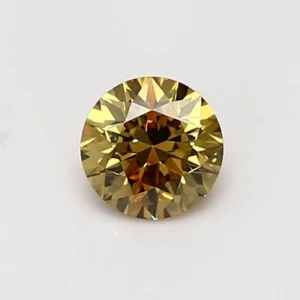 0.57 Carat Round Fancy Deep Yellow SI1 Natural Diamond