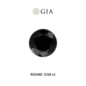 0.59 Carat Round Fancy Black VVS2 Natural Diamond
