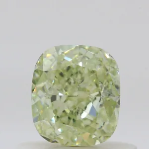 0.63 Carat Cushion Brilliant Fancy Yellow Green SI2 Natural Diamond