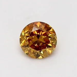 0.65 Carat Round Fancy Deep Yellow I1 Natural Diamond