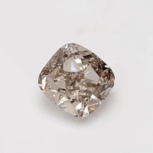 0.66 Carat Cushion Brilliant Fancy Light Brown VS1 Natural Diamond