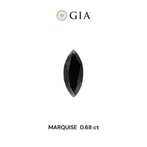 0.68 Carat Marquise Fancy Black VVS2 Natural Diamond