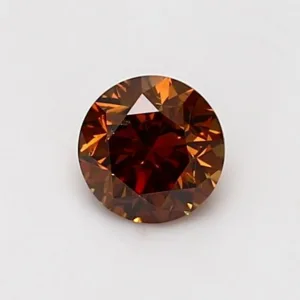0.68 Carat Round Fancy Deep Orange SI2 Natural Diamond