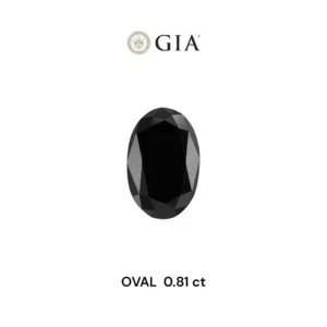0.81 Carat Oval Fancy Black VVS2 Natural Diamond